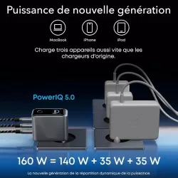 Chargeur GaN ANKER Prime 160W | 3 Ports USB-C | Écran Smart