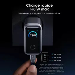Chargeur GaN ANKER Prime 160W | 3 Ports USB-C | Écran Smart