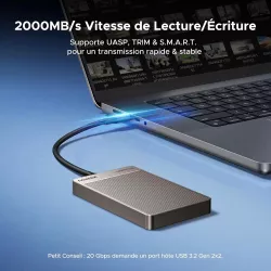 Disque Dur Externe UGREEN Portable SSD 1TB 20Gbps