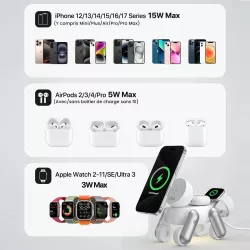 Chargeur Induction 3-en-1 UEQ MagDog avec Veilleuse LED