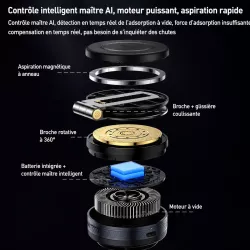 Support Voiture MagSafe YESIDO C225 à Ventouse Électrique
