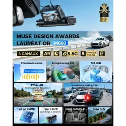 Caméra Dashcam AZDOME M660 4CH 2K GPS
