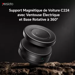 Support Voiture MagSafe YESIDO C224 à Ventouse Électrique