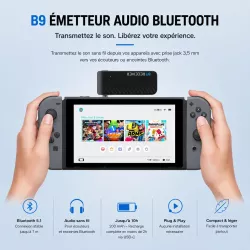 Émetteur Bluetooth 4SMARTS B9 Double Jack 3,5 mm Rétractable