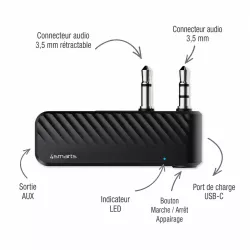 Émetteur Bluetooth 4SMARTS B9 Double Jack 3,5 mm Rétractable