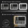 Miroir LED Connecté LUMÉA Bluetooth, Antibuée & Horloge 80x60 cm