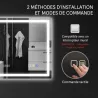 Miroir LED Connecté LUMÉA Bluetooth, Antibuée & Horloge 80x60 cm