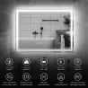 Miroir LED Connecté LUMÉA Bluetooth, Antibuée & Horloge 80x60 cm