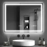 Miroir LED Connecté LUMÉA Bluetooth, Antibuée & Horloge 80x60 cm