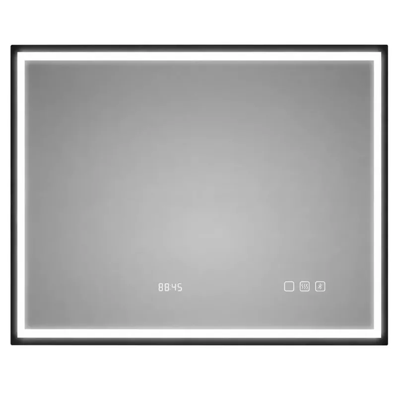 Miroir LED Connecté LUMÉA 100x80 cm | Antibuée & Horloge