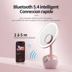 Miroir LED 4-en-1 ZGA WX09 | Enceinte & Chargeur Sans Fil