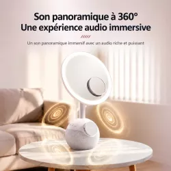 Miroir LED 4-en-1 ZGA WX09 | Enceinte & Chargeur Sans Fil