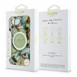 iPhone 16e / 17e - Coque GUESS IML Glitter Flowers Triangle