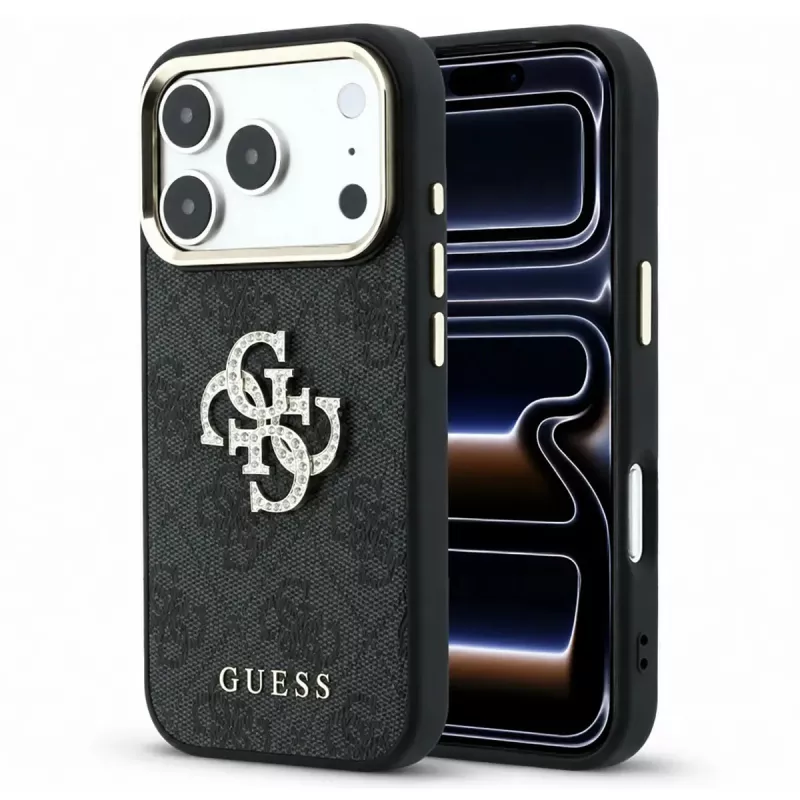 iPhone 18/17 Pro | Coque GUESS Monogramme & Logo Strass