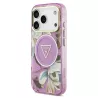 iPhone 18/17 Pro | Coque GUESS IML Glitter Flowers Triangle