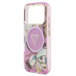 iPhone 18/17 Pro | Coque GUESS IML Glitter Flowers Triangle