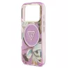 iPhone 18/17 Pro | Coque GUESS IML Glitter Flowers Triangle