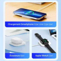 Chargeur Induction 3-en-1 DUZZONA W7 Compatible MagSafe