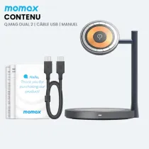 Chargeur Induction MOMAX Q.Mag Dual 2 Compatible MagSafe