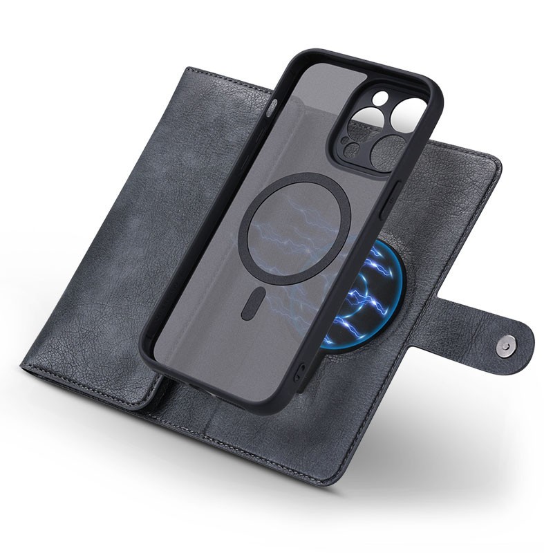 iWEOCO Étui portefeuille en cuir véritable pour iPhone 15 Pro Max
