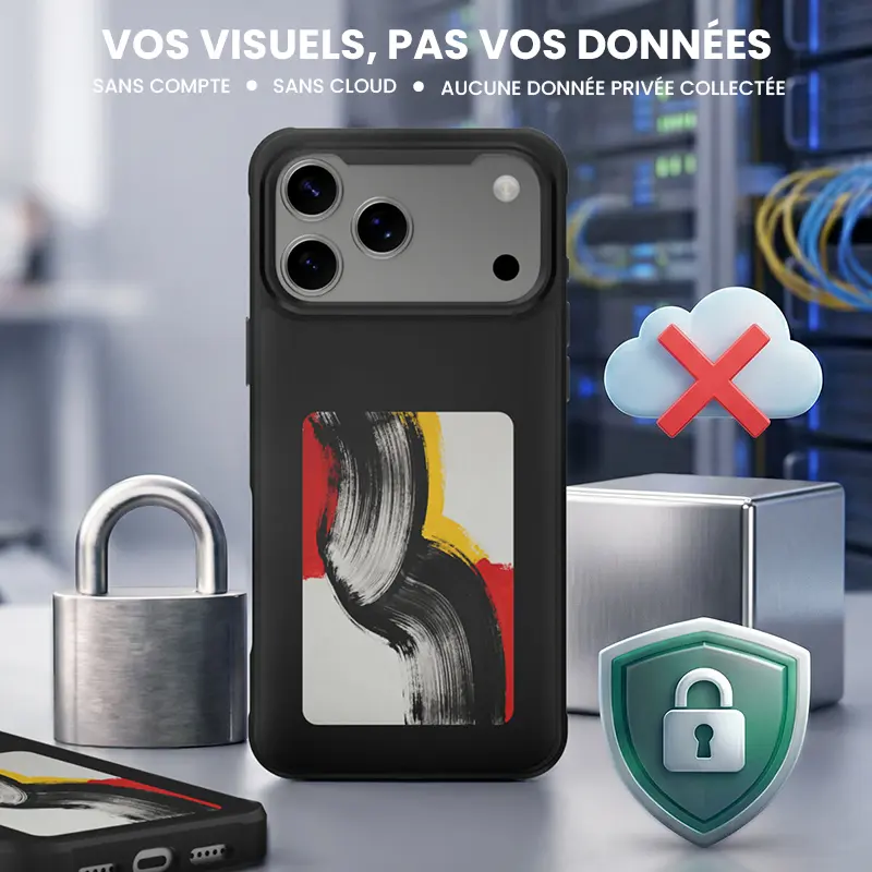 Coque 4SMARTS avec Écran E-Ink NFC Personnalisable pour iPhone 17 Pro Max