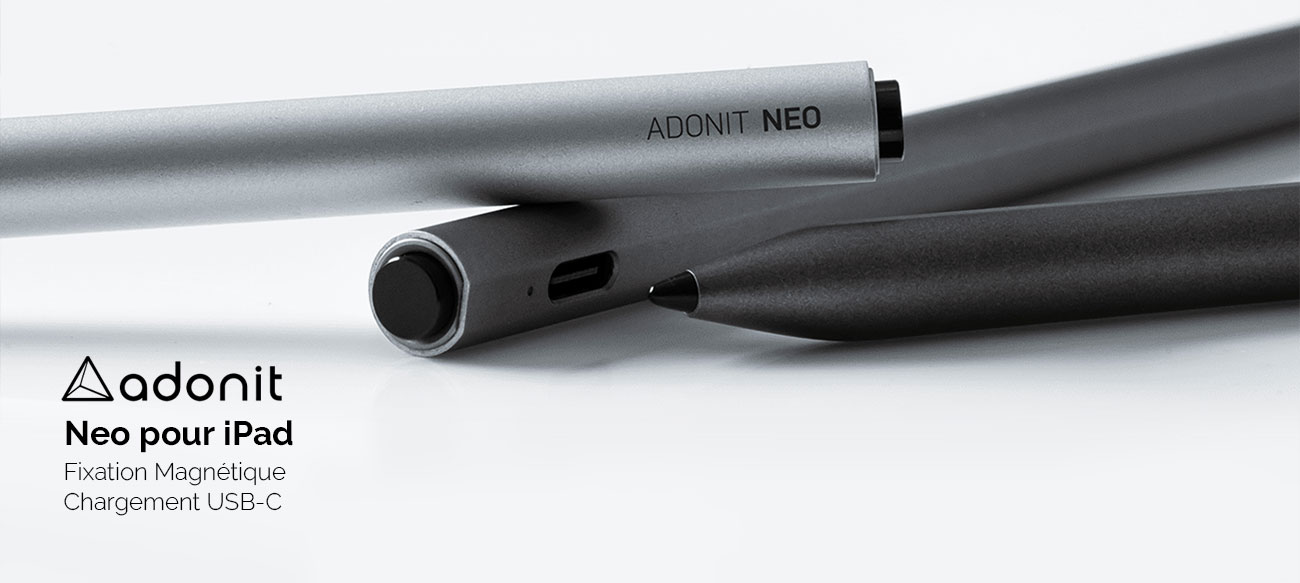 Stylet Actif ADONIT Neo pour iPad | Fixation Magnétique & Chargement USB-C