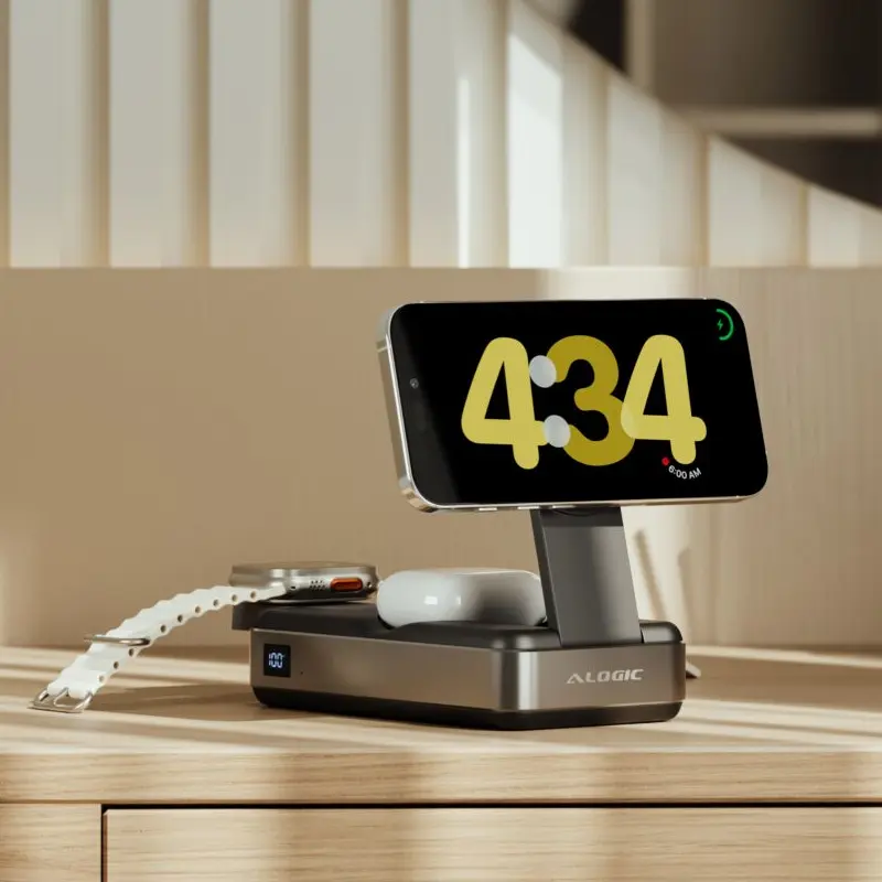Batterie Externe ALOGIC Roam 6-en-1 21 000 mAh avec Charge sans Fil Qi2