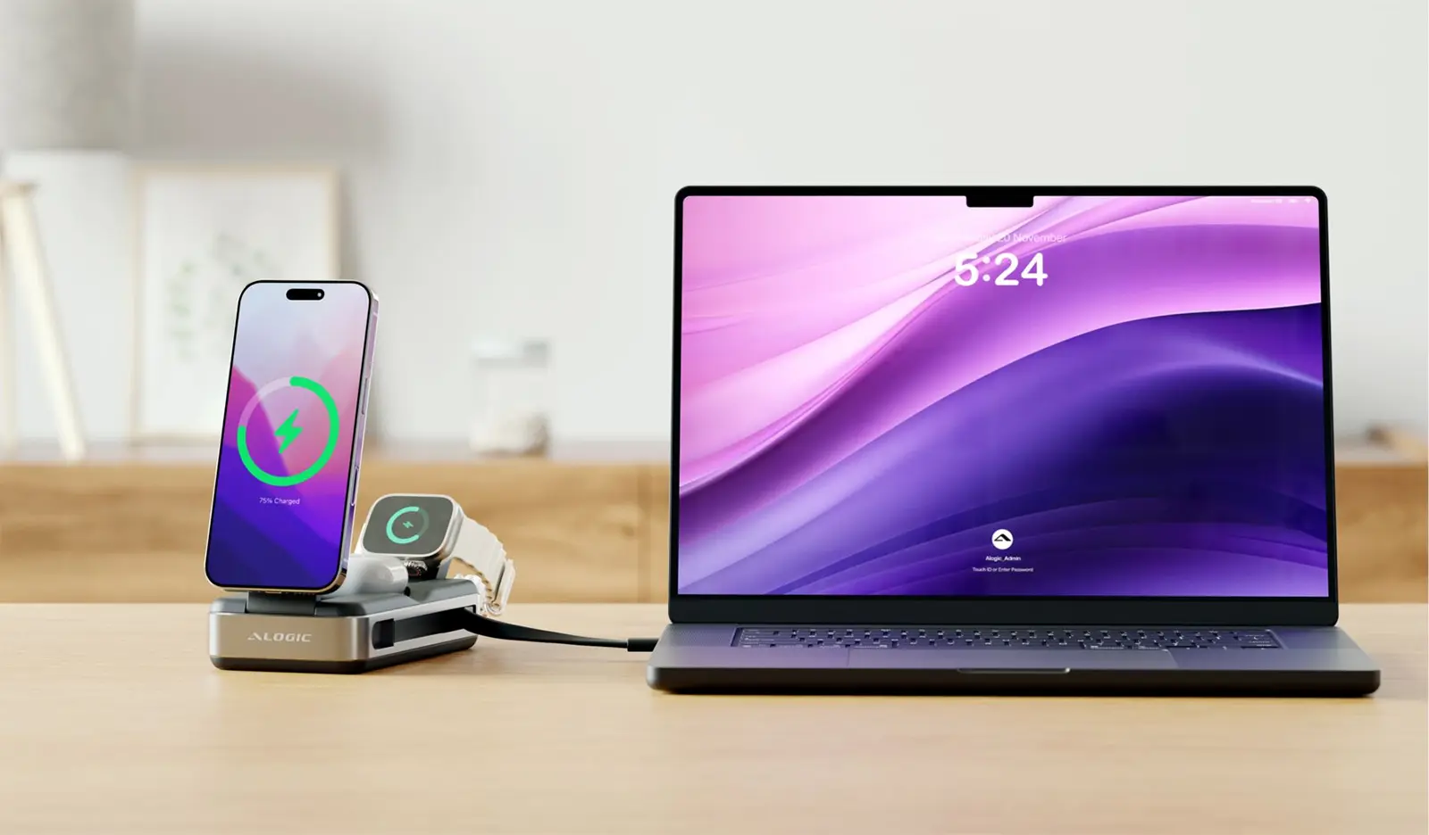 Batterie Externe ALOGIC Roam 6-en-1 21 000 mAh avec Charge sans Fil Qi2