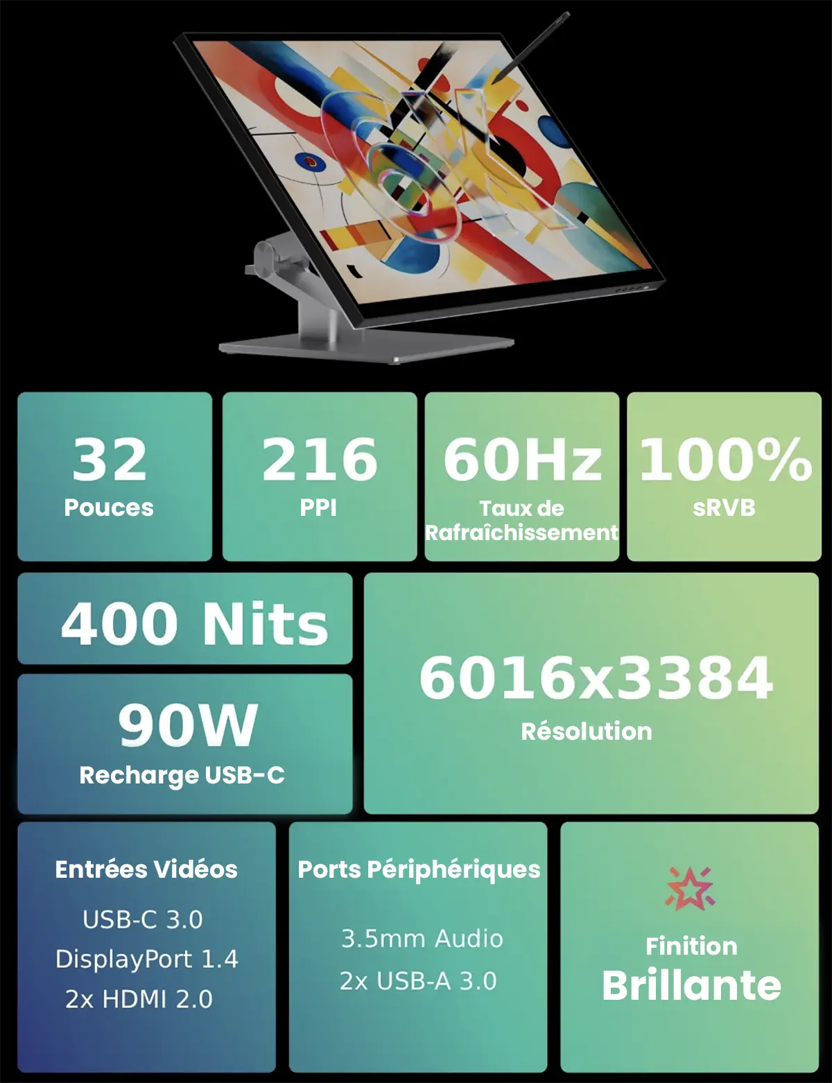 Moniteur Tactile ALOGIC Clarity 32" 6K UHD