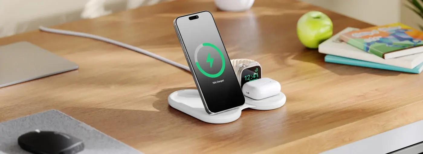 Chargeur Induction Pliable 3-en-1 ALOGIC PackAway Qi2