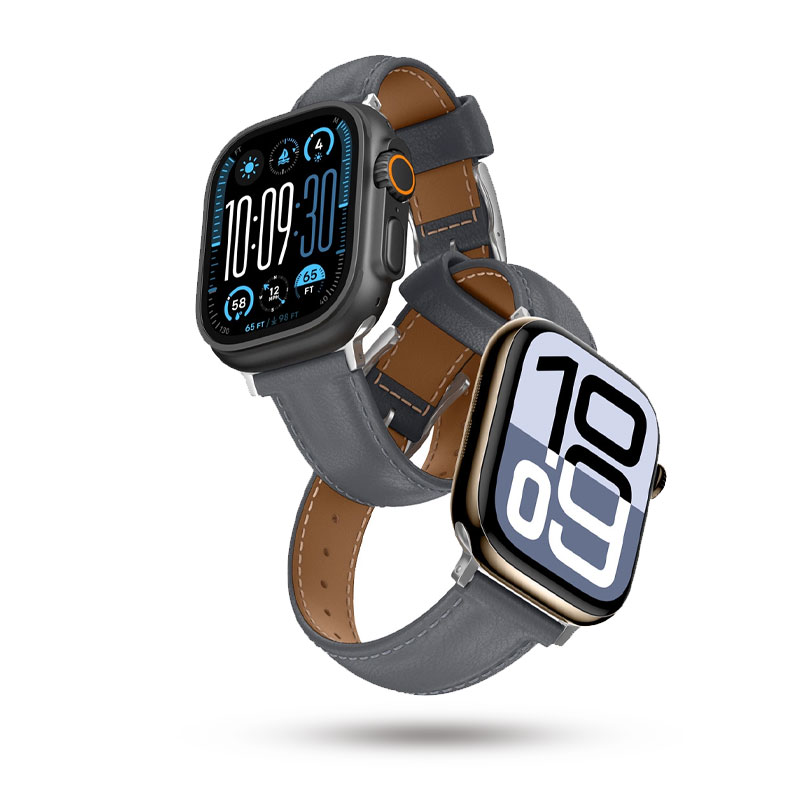 Bracelet en Cuir Véritable AMAZING THING Glamour Class pour Apple Watch
