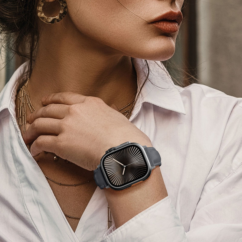 Bracelet en Cuir Véritable AMAZING THING Glamour Class pour Apple Watch