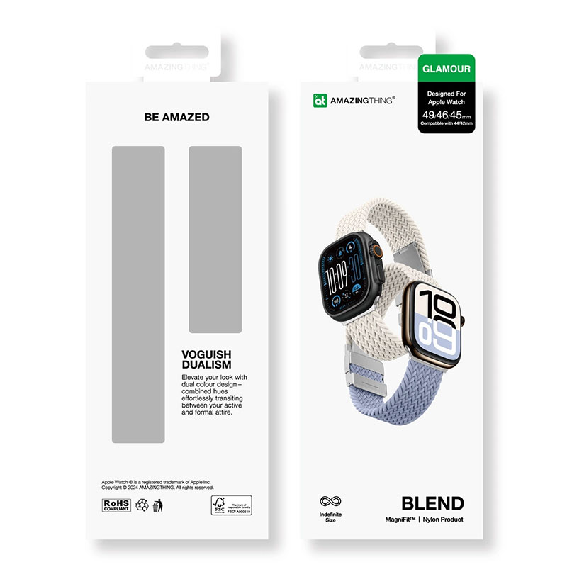 Pack de 2 Bracelets Tressés AMAZING THING MagniFit Glamour Blend pour Apple Watch