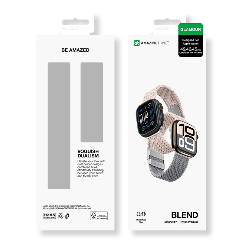 Pack de 2 Bracelets Tressés AMAZING THING MagniFit Glamour Blend pour Apple Watch