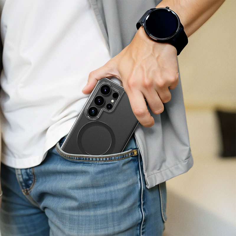 Pack Coque + Anneau Magnétiques AMAZING THING Minimal Grip Ring Set pour Galaxy S25