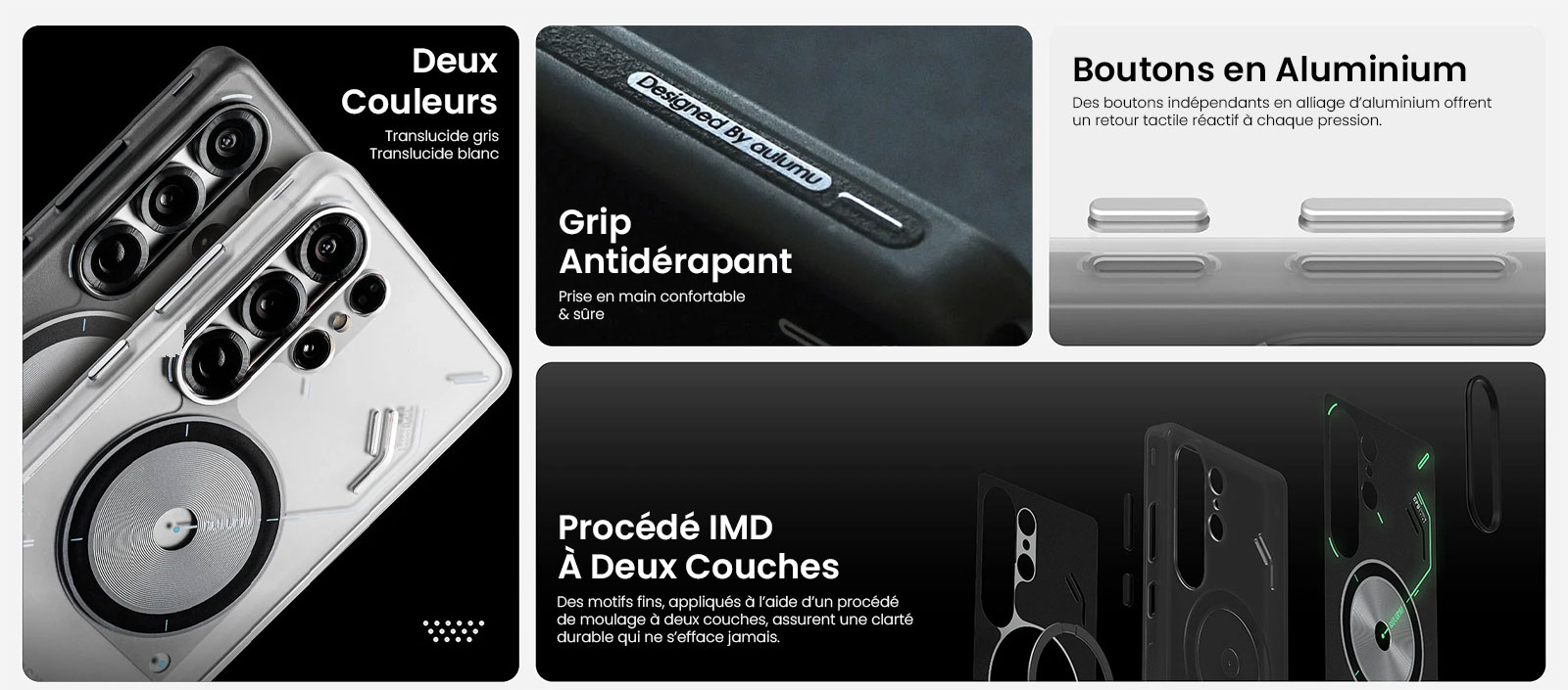 Coque MagSafe AULUMU Frosted Phosphorescente pour Galaxy S25 Ultra