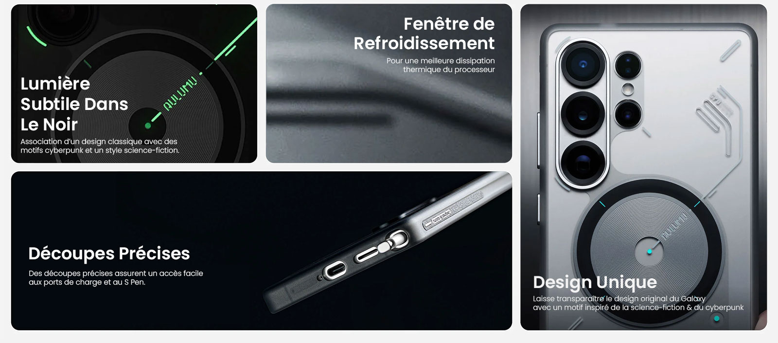 Coque MagSafe AULUMU Frosted Phosphorescente pour Galaxy S25 Ultra