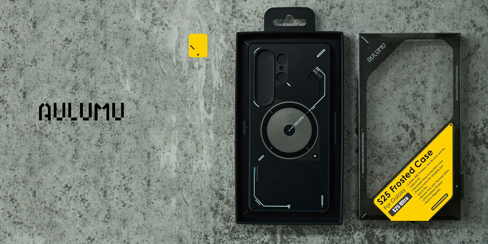 Coque MagSafe AULUMU Frosted Phosphorescente pour Galaxy S25 Ultra