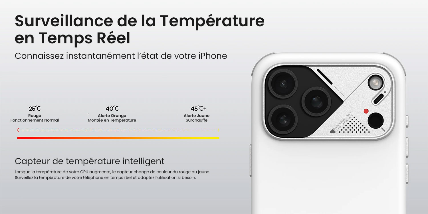 Coque AULUMU A17 Shockproof iPhone 17 Pro - indicateur de température avec changement de couleur