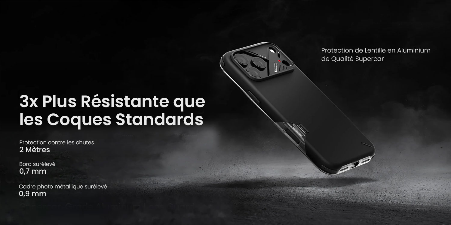 Coque AULUMU A17 Shockproof iPhone 17 Pro ultra résistante avec protection aluminium lentilles et chutes 2 mètres