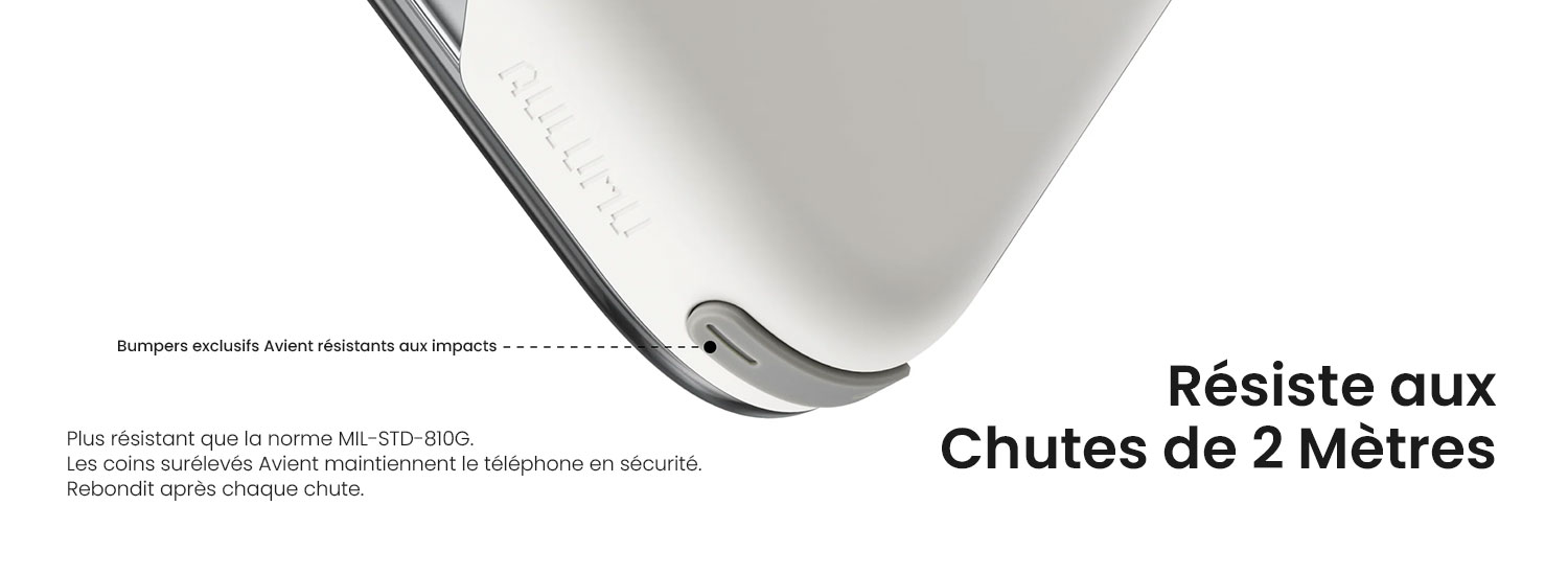 Coque AULUMU A17 Shockproof iPhone 17 Pro - résistance aux chutes de 2 mètres avec bumpers Avient renforcés