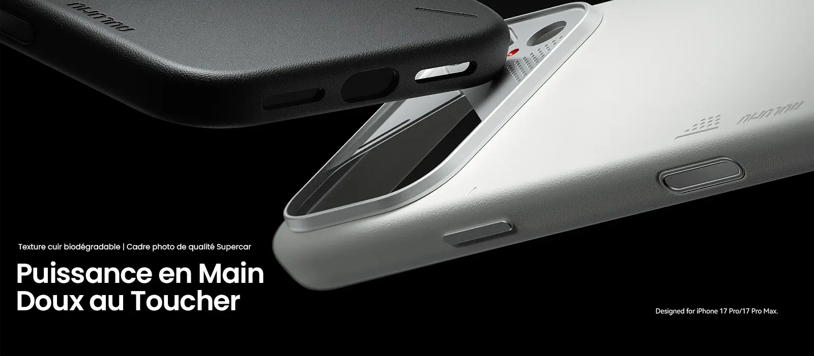 Coque MagSafe Aulumu A17 pour iPhone 17 Pro en cuir vegan biodégradable