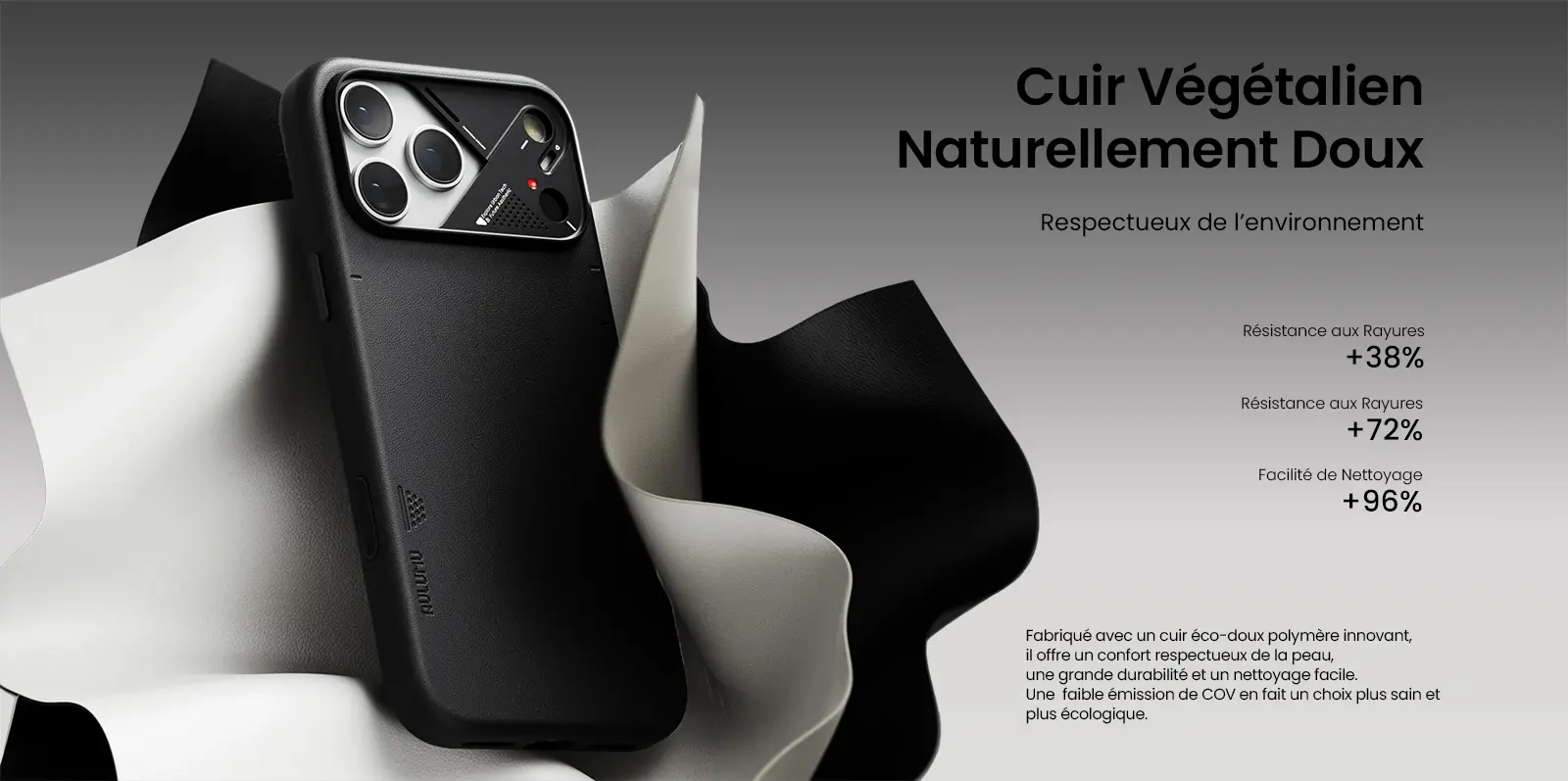 Coque iPhone 17 Pro Aulumu en cuir végétalien respectueux de l'environnement