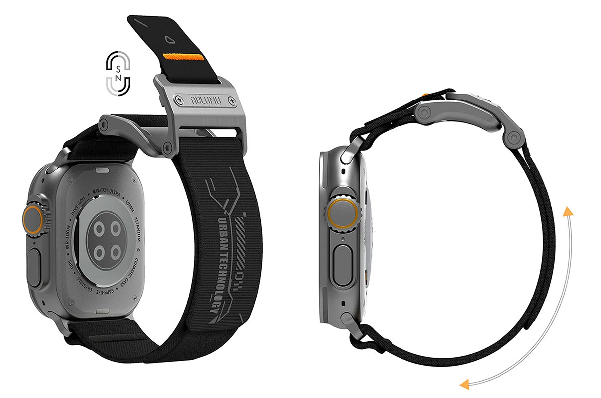 Bracelet Nylon AULUMU A11 Mag Buckle pour Apple Watch