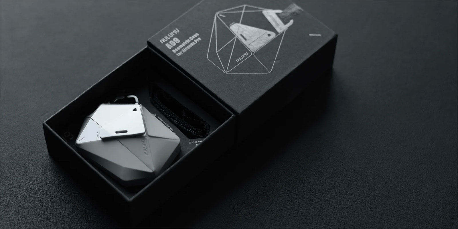 Étui AULUMU A09 Geometric Case avec Dragonne Amovible pour AirPods Pro 1 & 2