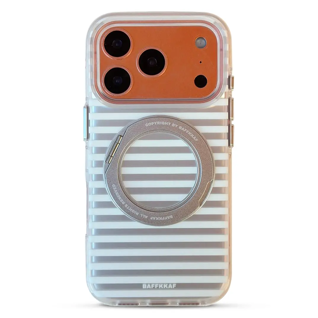 Coque BAFFKKAF Rayures Poudrées iPhone 17 Pro - Déclinaison Gris Sidéral Métallisé