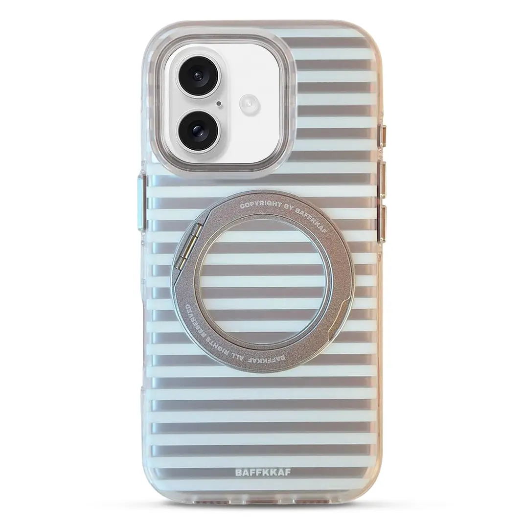 Coque BAFFKKAF Rayures Poudrées iPhone 17 - Déclinaison Gris Sidéral Métallisé