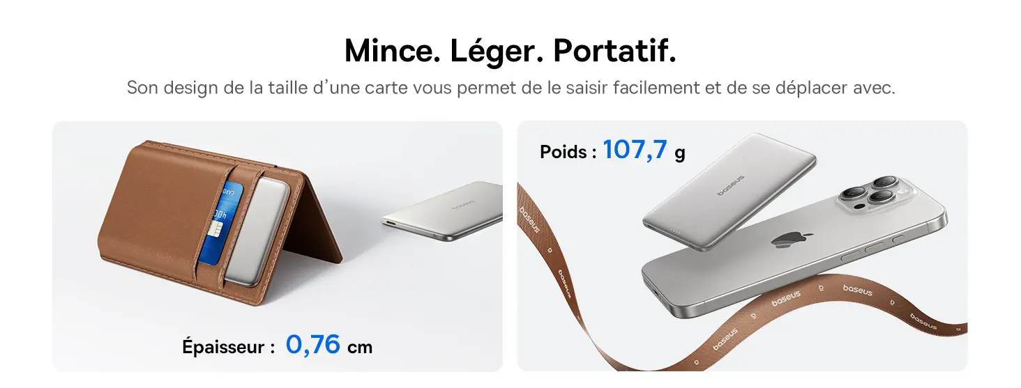 Batterie Externe MagSafe BASEUS PicoGo - Capacité 5000 mAh