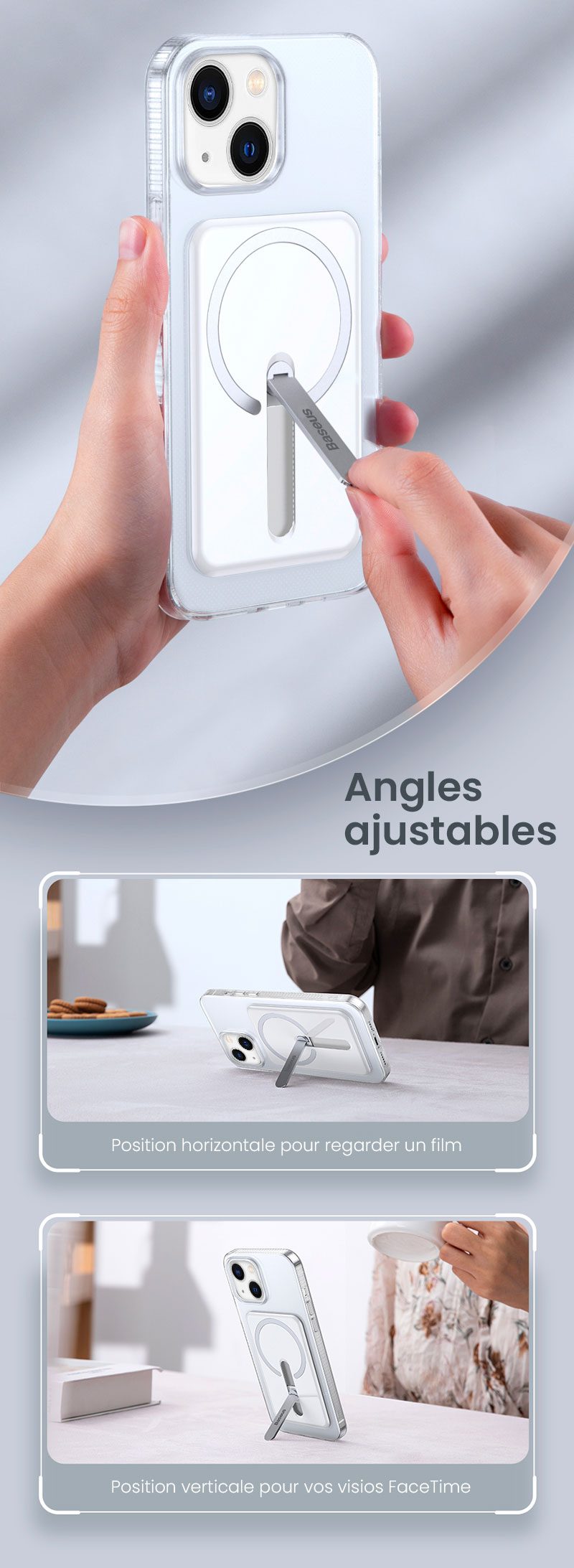 Coque Chevalet BASEUS Magnetic Case Compatible MagSafe pour iPhone 13
