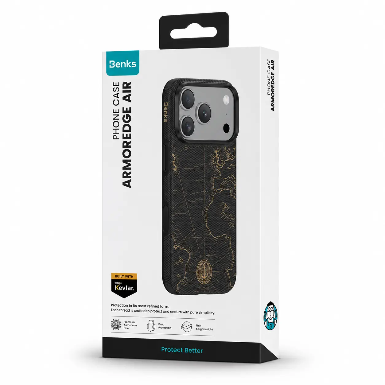 BENKS ArmorEdge Air Navigator en Kevlar pour iPhone 18 Pro Max et iPhone 17 Pro Max
